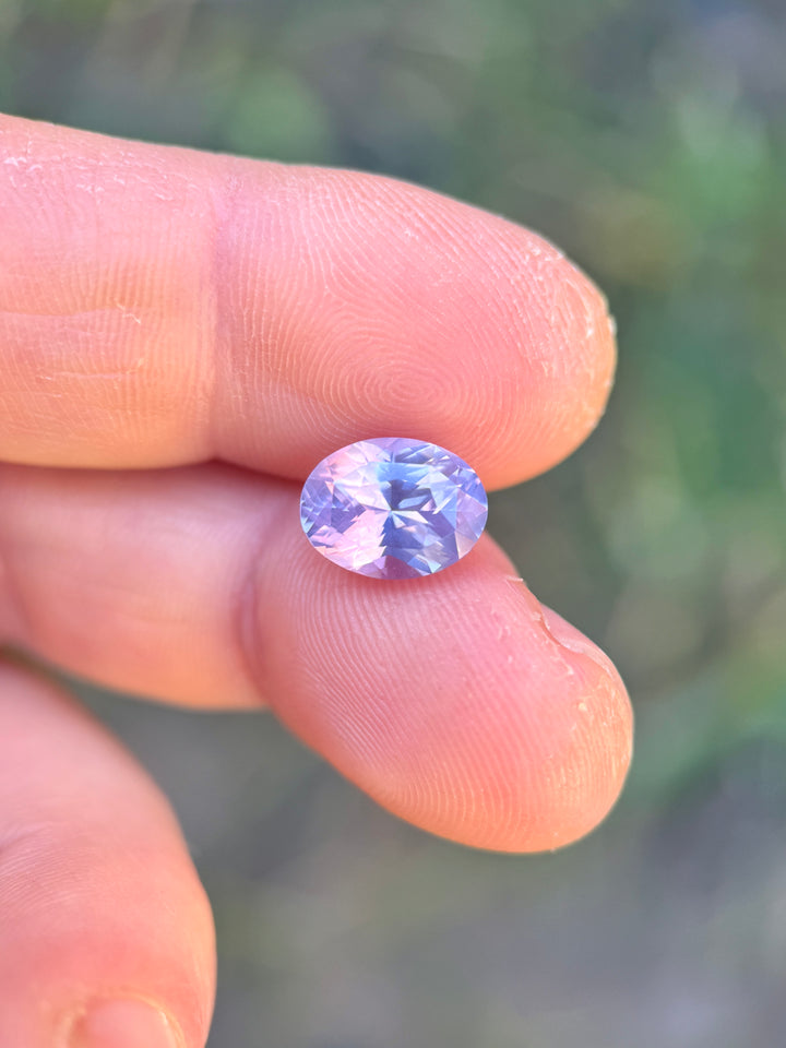 5.01CT Sapphire: Grayish Pink Lilac Purple Precision Custom Oval Modified Brilliant Cut