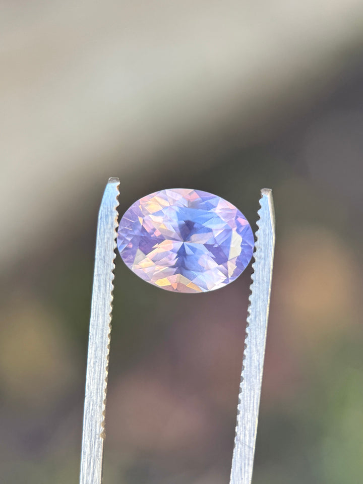 5.01CT Sapphire: Grayish Pink Lilac Purple Precision Custom Oval Modified Brilliant Cut