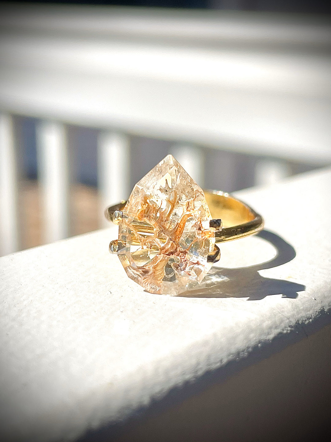 4.18CT Hyalite Opal: Clear White Orange Brown and Fluorescent Step Cut Pear