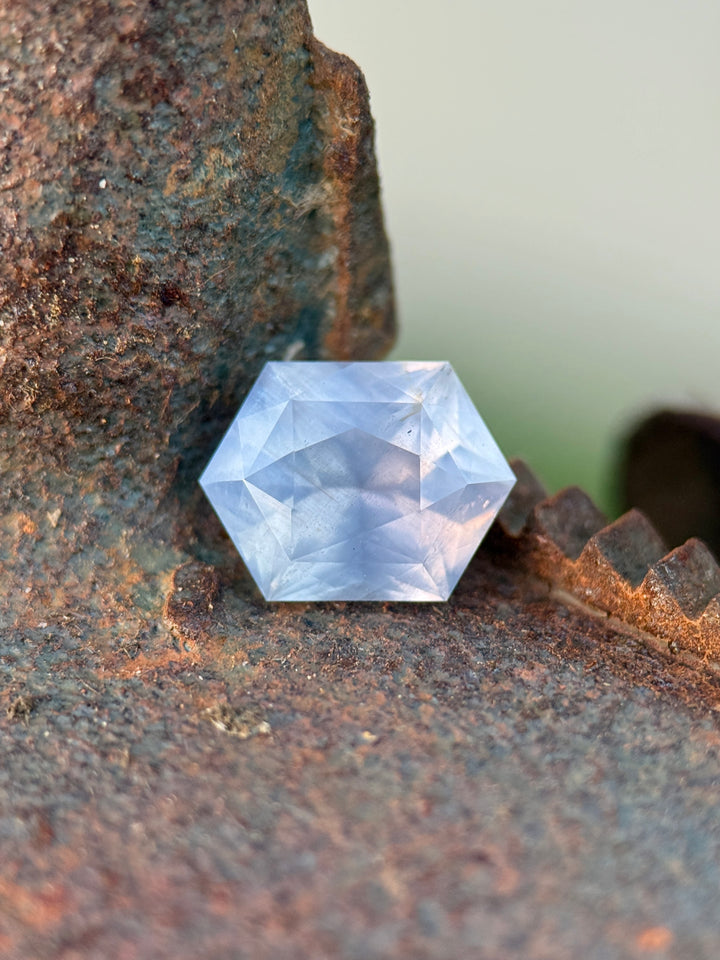 2.90CT Sapphire: Lavender Lilac Precision Custom Hexagon Mixed Cut
