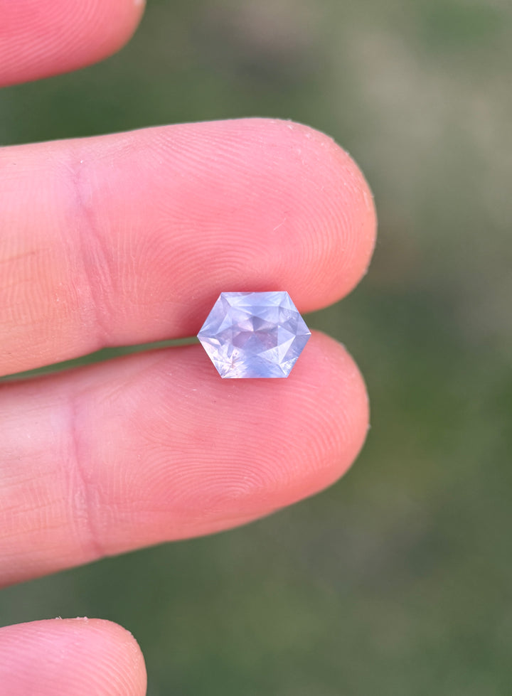 2.90CT Sapphire: Lavender Lilac Precision Custom Hexagon Mixed Cut