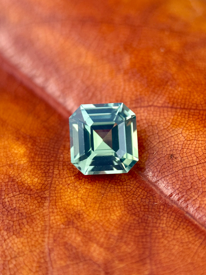 1.58CT Sapphire: Teal Blue Green Precision Asscher Cut