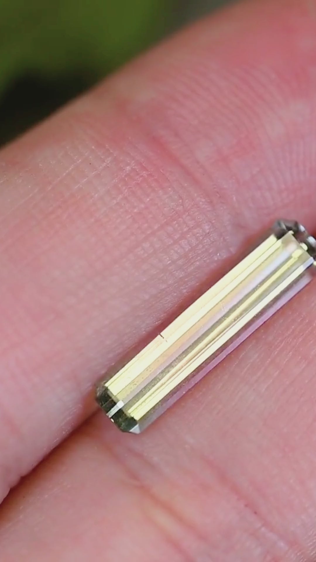 1.65CT Tourmaline: Bi Color Watermelon Pastel Green Pink Precision Elongated Emerald Cut