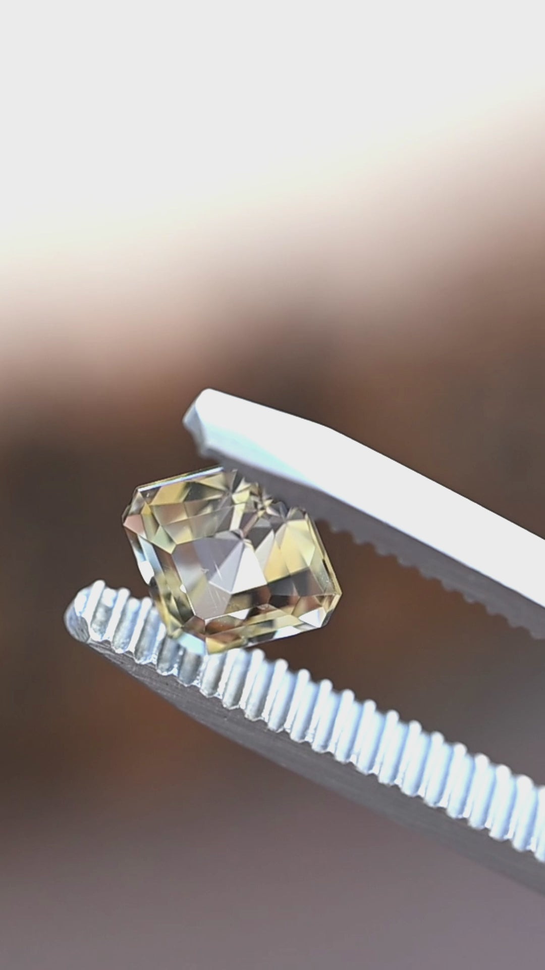 1.75CT Tanzanite: Green and Yellow Octagonal Asscher Cut Tweezer Video