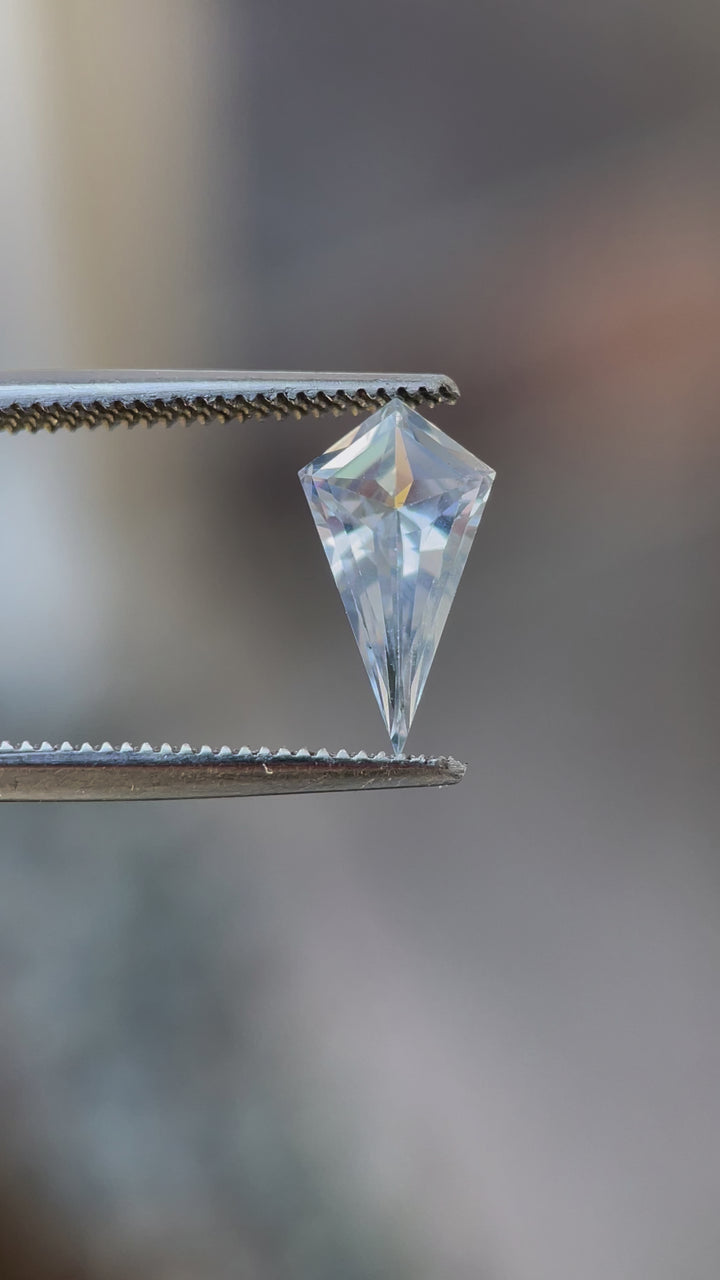 1.66CT Sapphire: Periwinkle Powder Blue Geometric Step Cut Kite