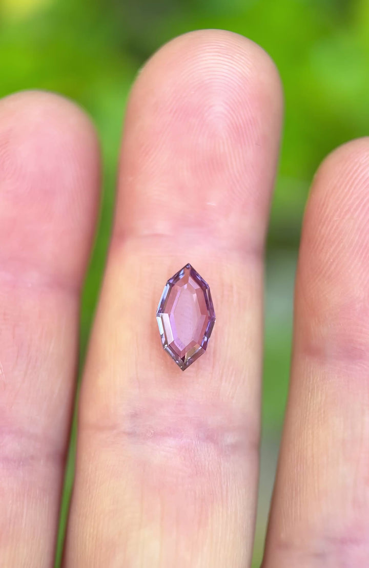 1.85CT Sapphire: Violet Purple Custom Antique Style Geometric Marquise Portrait Cut