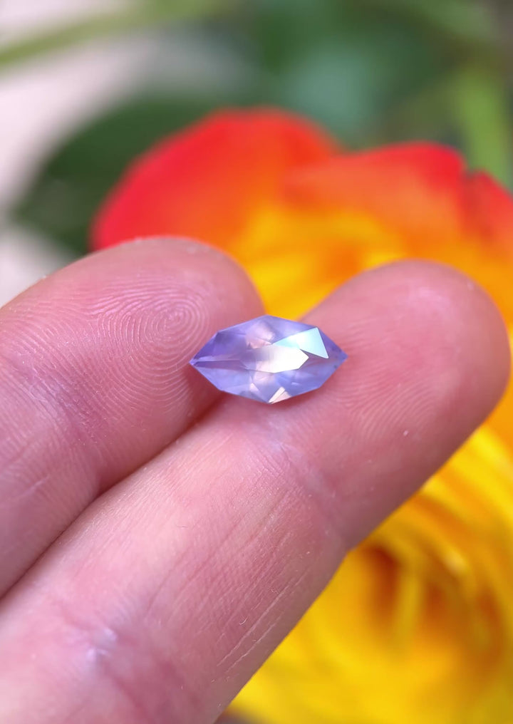 3.38CT Sapphire: Opalescent Purple Precision Custom Marquise Cut