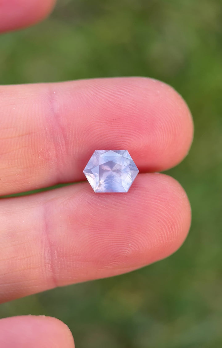 2.90CT Sapphire: Lavender Lilac Precision Custom Hexagon Mixed Cut