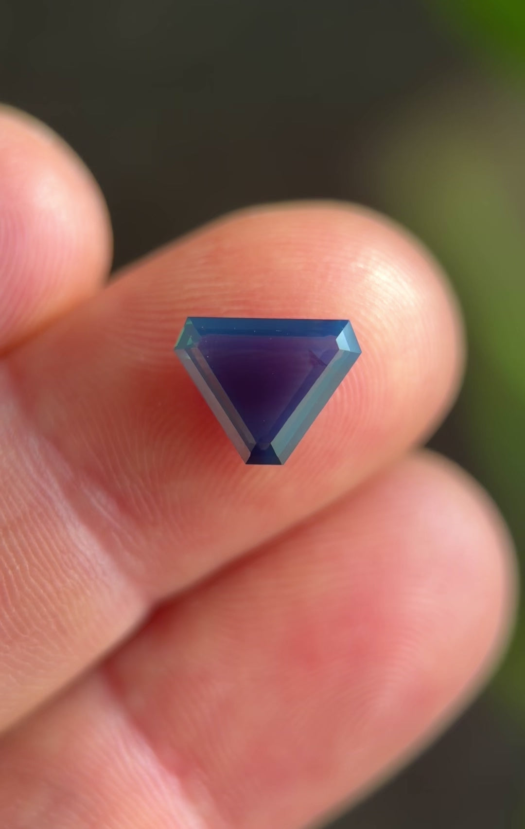 2.76CT Sapphire: Deep Opalescent Teal Blue Custom Cut Corner Trillion Portrait Cut