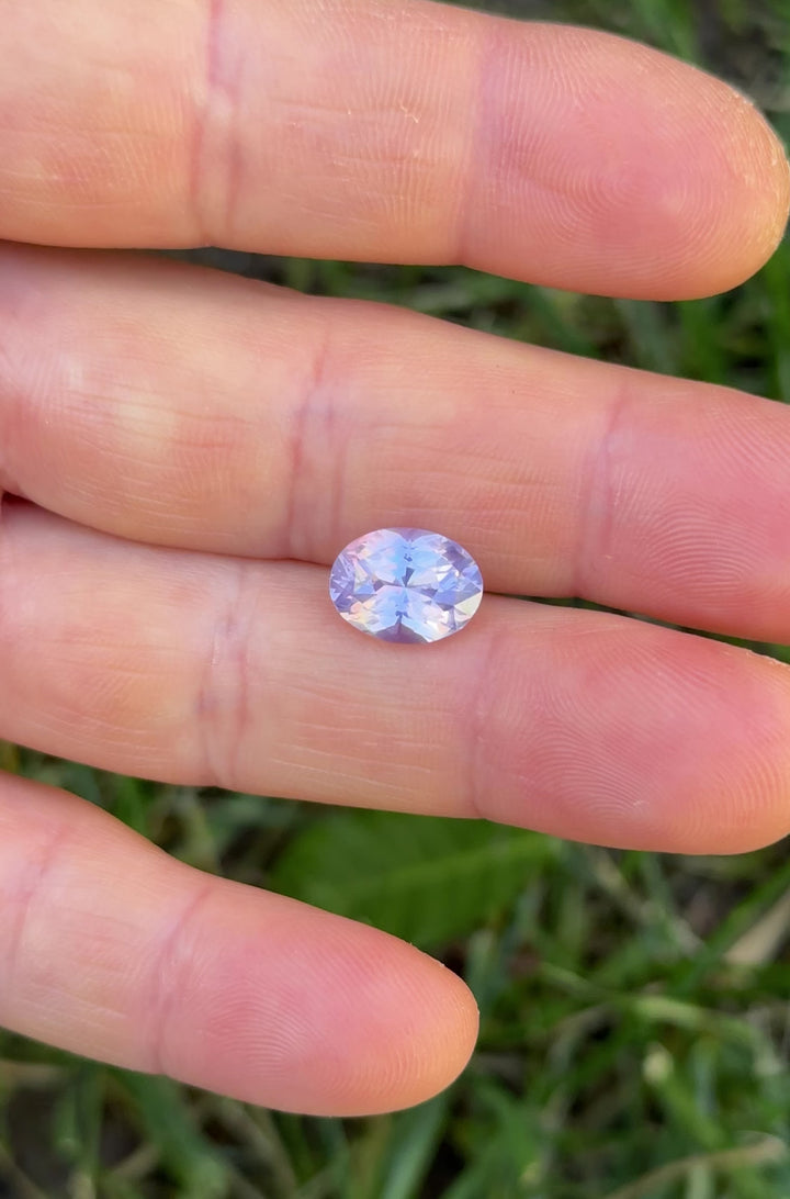 5.01CT Sapphire: Grayish Pink Lilac Purple Precision Custom Oval Modified Brilliant Cut