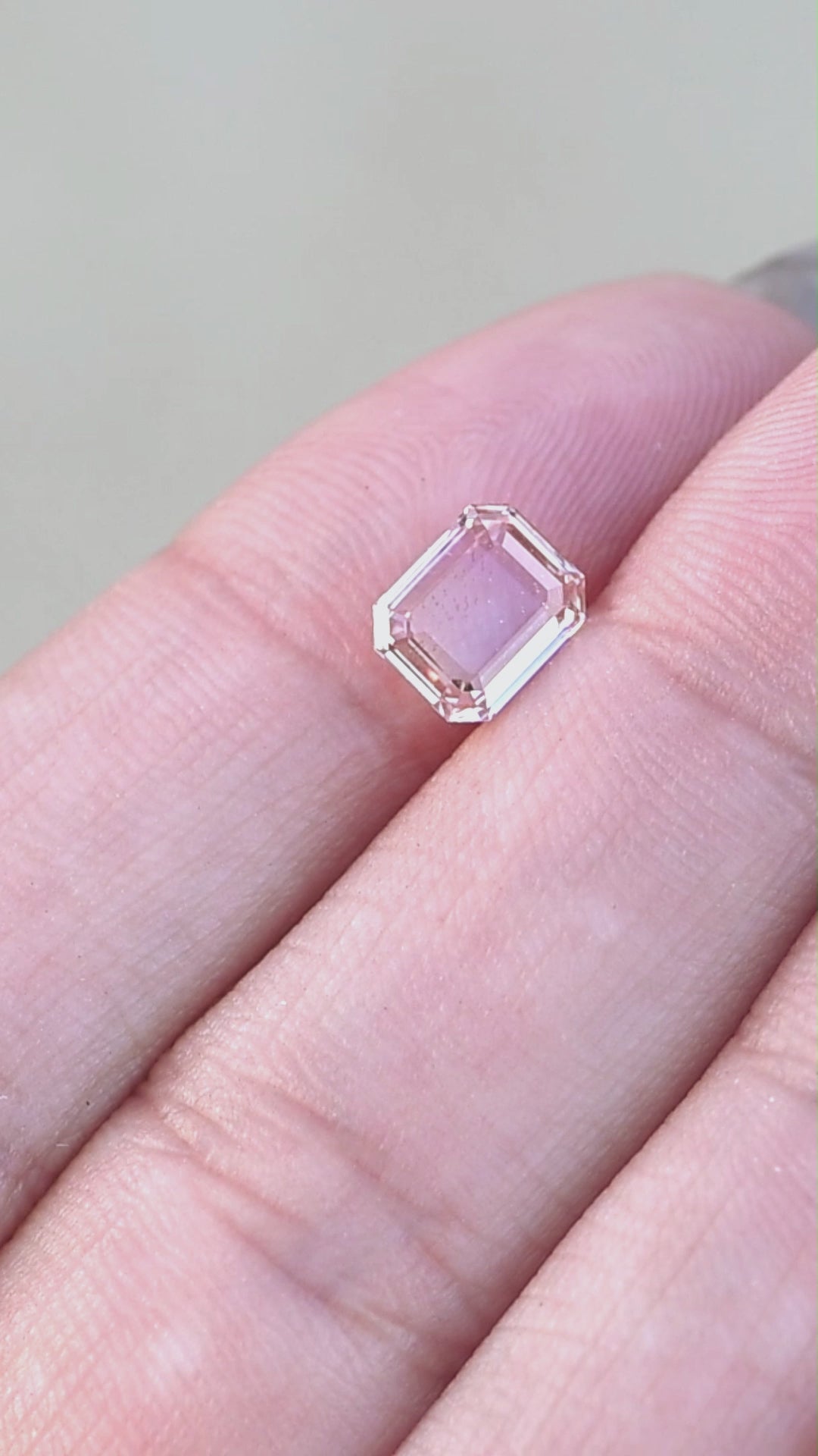 1.50CT Sapphire: Ballet Pink Peach Octagonal Portrait Cut