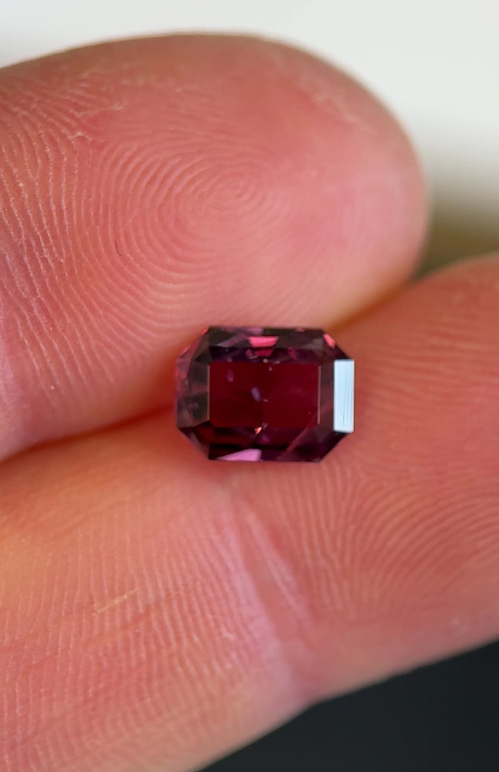 1.77CT Sapphire: Red, Brown, and Purple Modified Emerald Cut