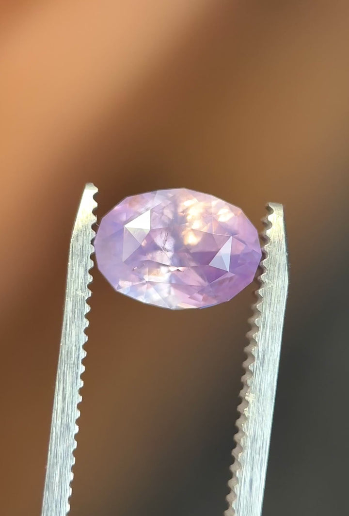 3.49CT Sapphire: Opalescent Pink Violet Precision Oval Mix Cut