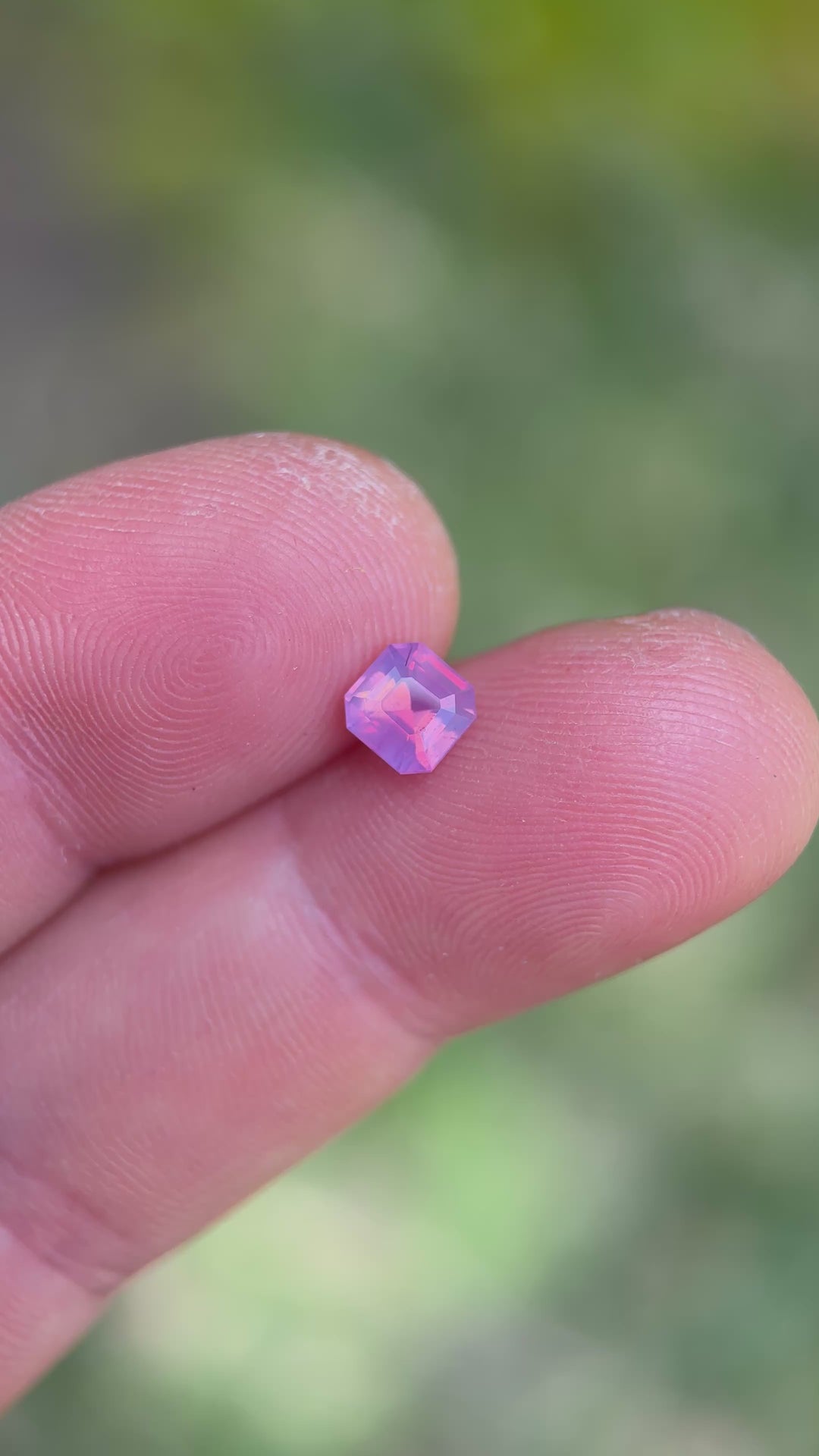 1.18CT Sapphire: Vibrant Orange Pink Opalescent Asscher Cut
