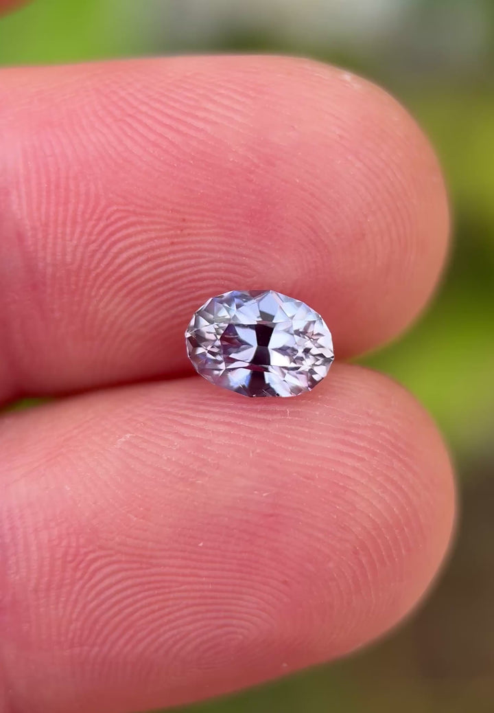1.61CT Sapphire: Color Change Silvery Lavender Peach to Mauve Purple Precision Custom Oval Brilliant Cut