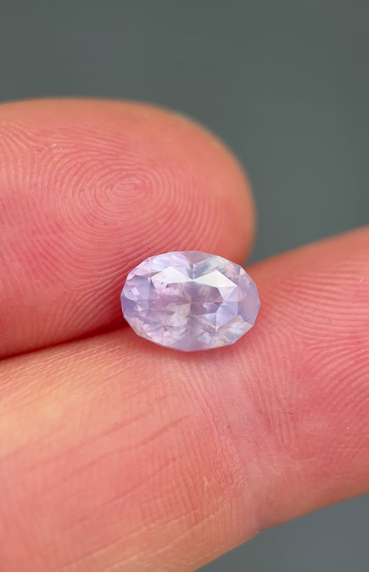3.49CT Sapphire: Opalescent Pink Violet Precision Oval Mix Cut
