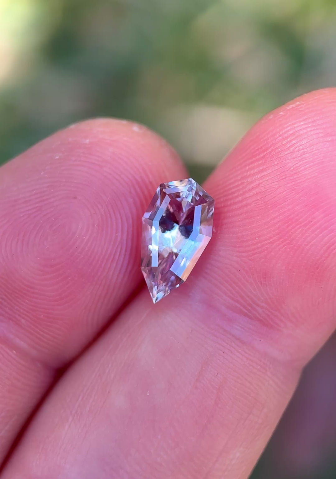 3.03CT Sapphire: Mauve Dusty Rose Pink Custom Precision Geometric Pear Cut