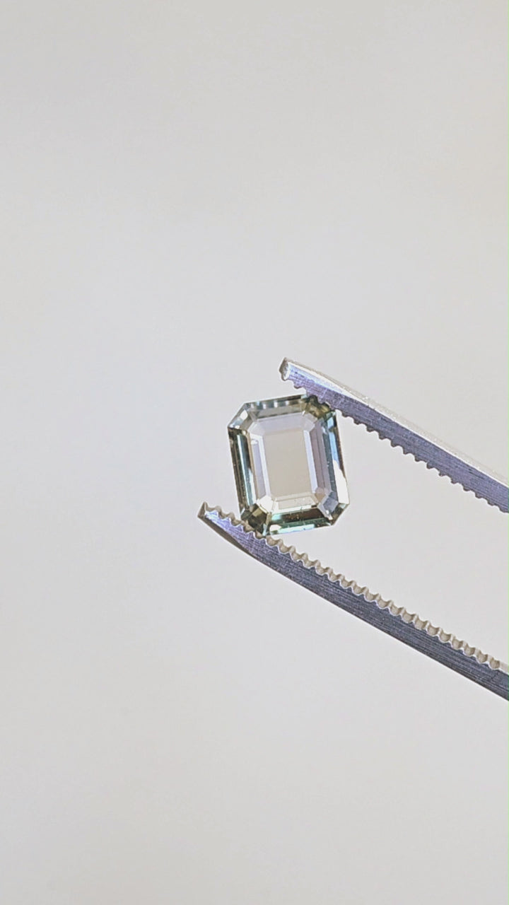 2.01CT Sapphire: Mint Green Octagonal Portrait Cut Sapphire