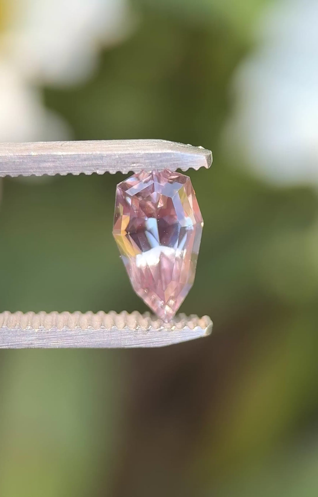 3.03CT Sapphire: Mauve Dusty Rose Pink Custom Precision Geometric Pear Cut