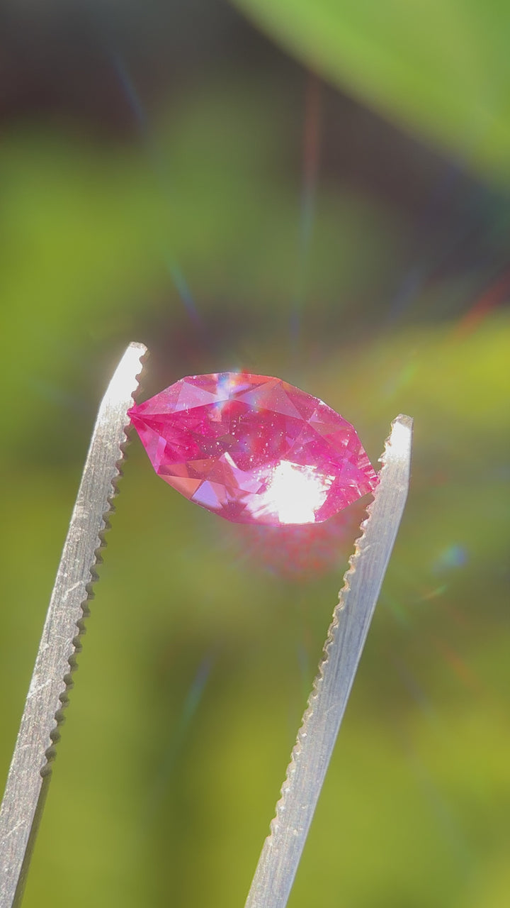 2.01CT Sapphire: Vivid Purple Pink Precision Custom Marquise Mixed Brilliant Cut