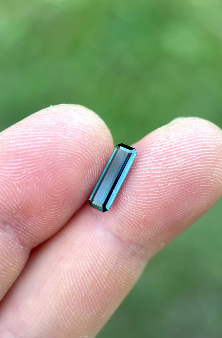 1.25CT Sapphire: Deep Oceanic Titanic Blue Elongated Emerald Cut