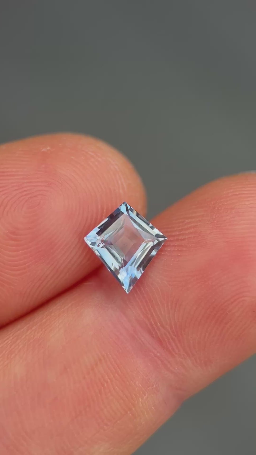 2.07CT Sapphire: Faint Yellow Colorless Blue Parti Antique Style Open Culet Kite Step Cut