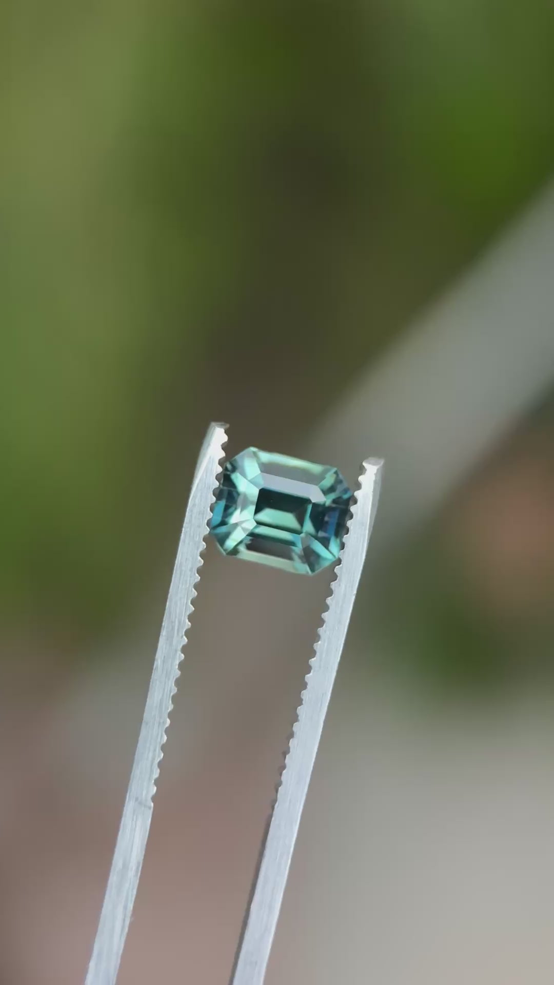 2.00CT Sapphire: Teal Green Precision Emerald Cut