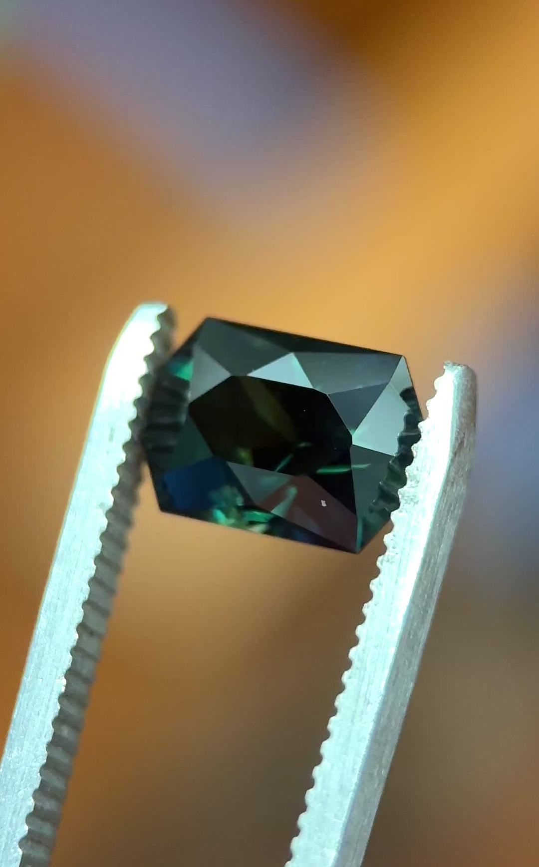4.34CT Sapphire: Deep Teal Blue Green Precision Custom Octagon Brilliant Cut