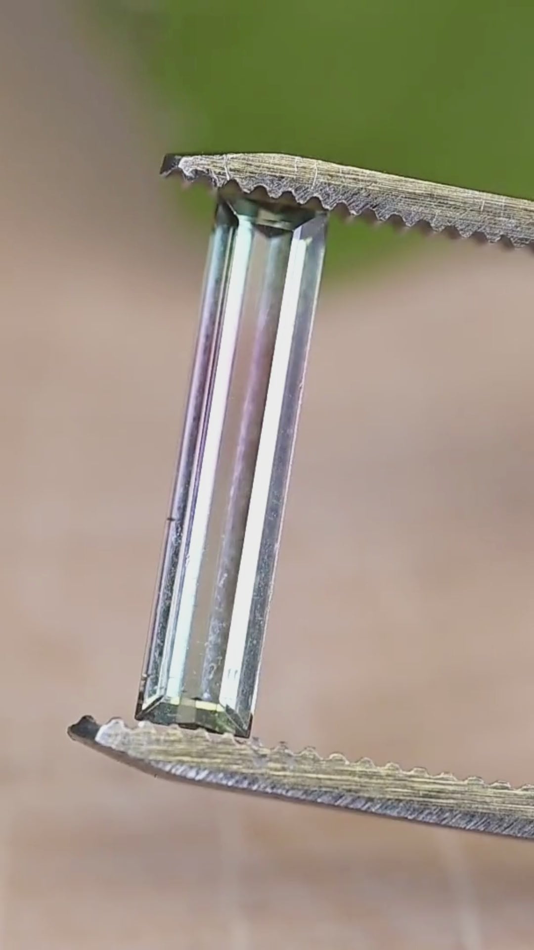 1.63CT Tourmaline: Bi Color Watermelon Pastel Green Pink Precision Elongated Emerald Cut