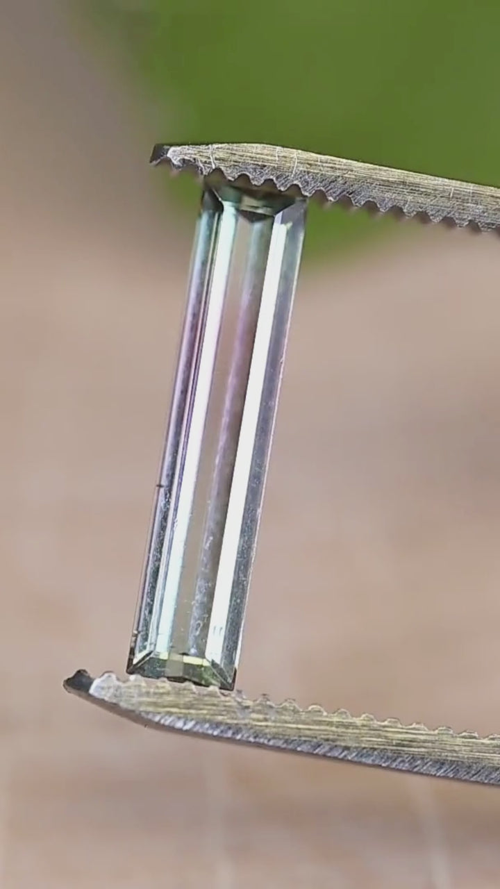 1.63CT Tourmaline: Bi Color Watermelon Pastel Green Pink Precision Elongated Emerald Cut