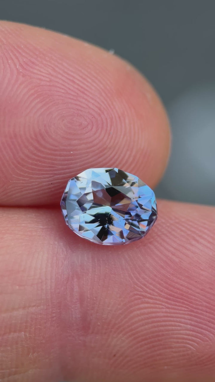 2.47CT Tanzanite: Mermaid Peach Pink Teal Blue Purple Precision Custom Geometric Oval Mix Cut