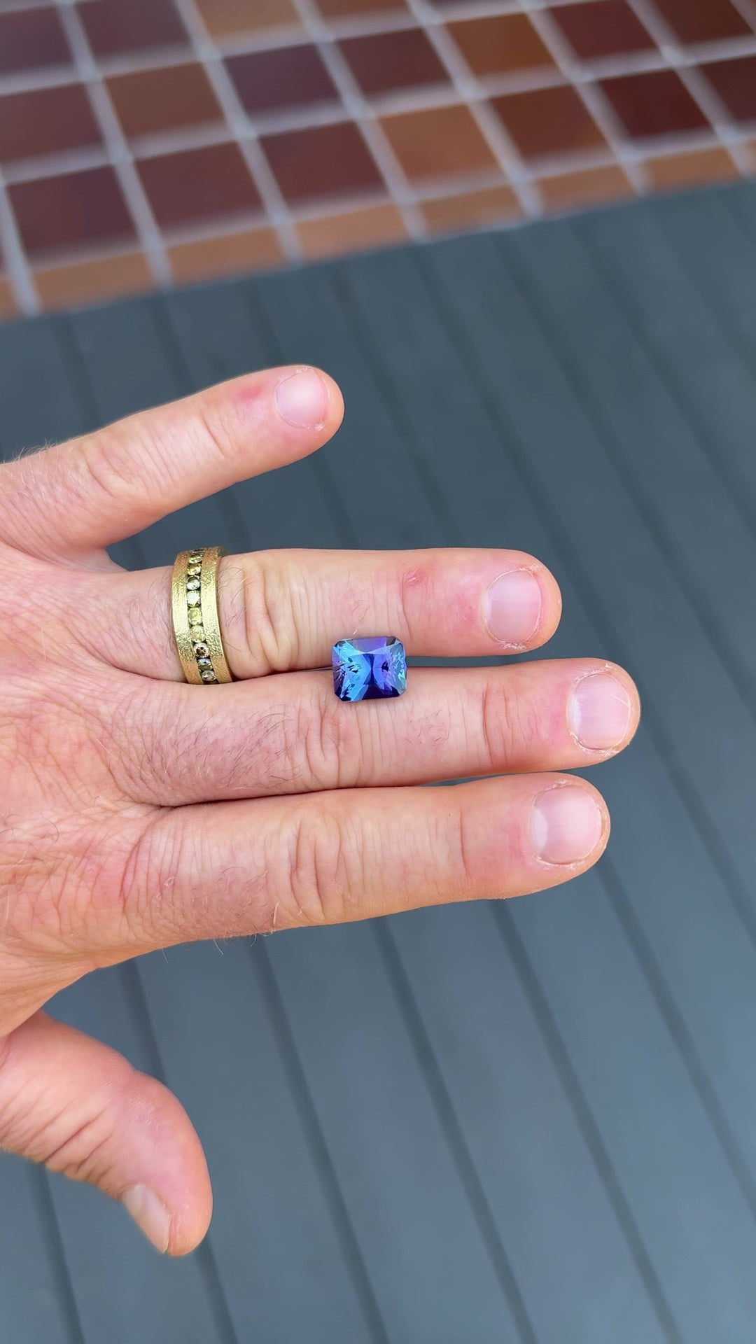 7.24CT Tanzanite: Vivid Multi Color Teal Pink Royal Blue Purple Custom Radiant Cut