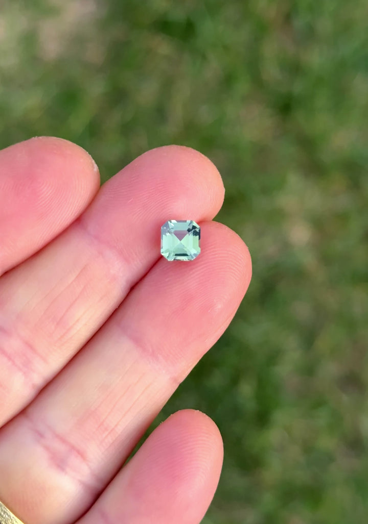 1.58CT Sapphire: Teal Blue Green Precision Asscher Cut