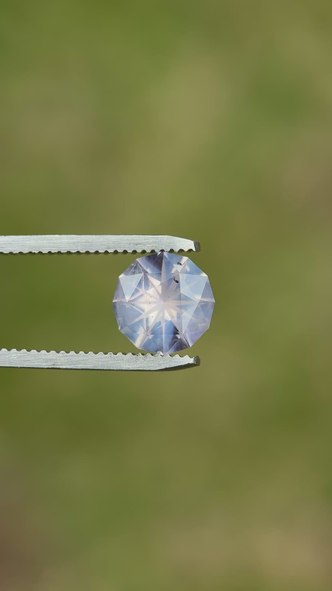 2.85CT Sapphire: Opalescent Silver Lavender Lilac Precision Custom Round Brilliant Fantasy Cut