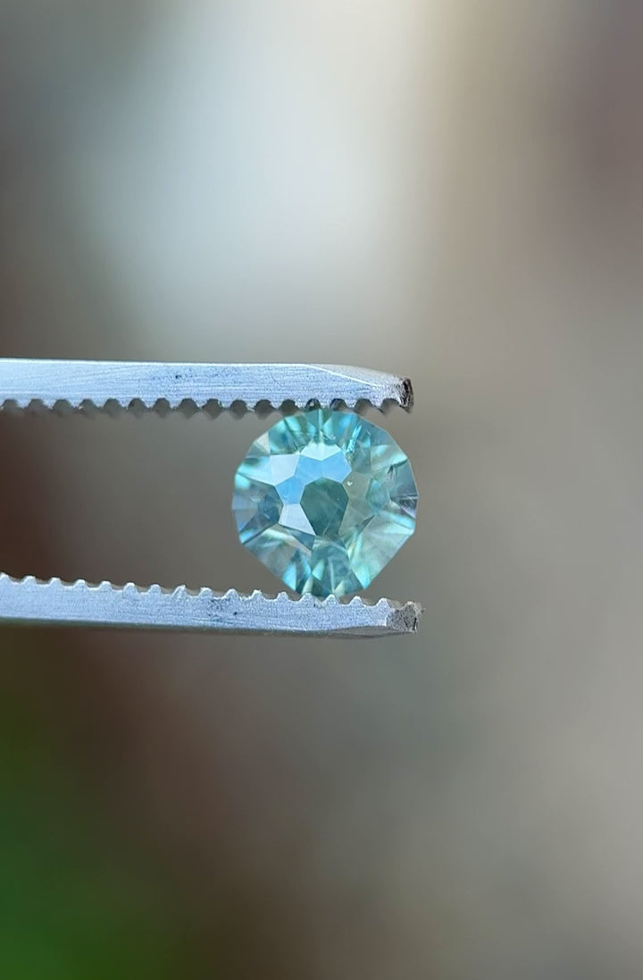 1.40CT Sapphire: Teal Blue Custom Modified Rounded Fan Brilliant Cut