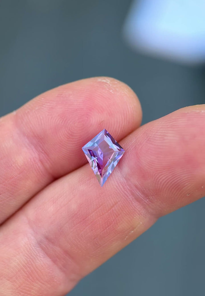 1.85CT Sapphire: Opalescent Purple Pink Kite Step Cut