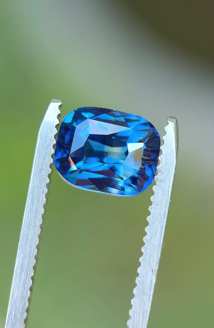 3.03CT Sapphire: Royal Blue Yellow Parti Precision Elongated Cushion Mix Cut