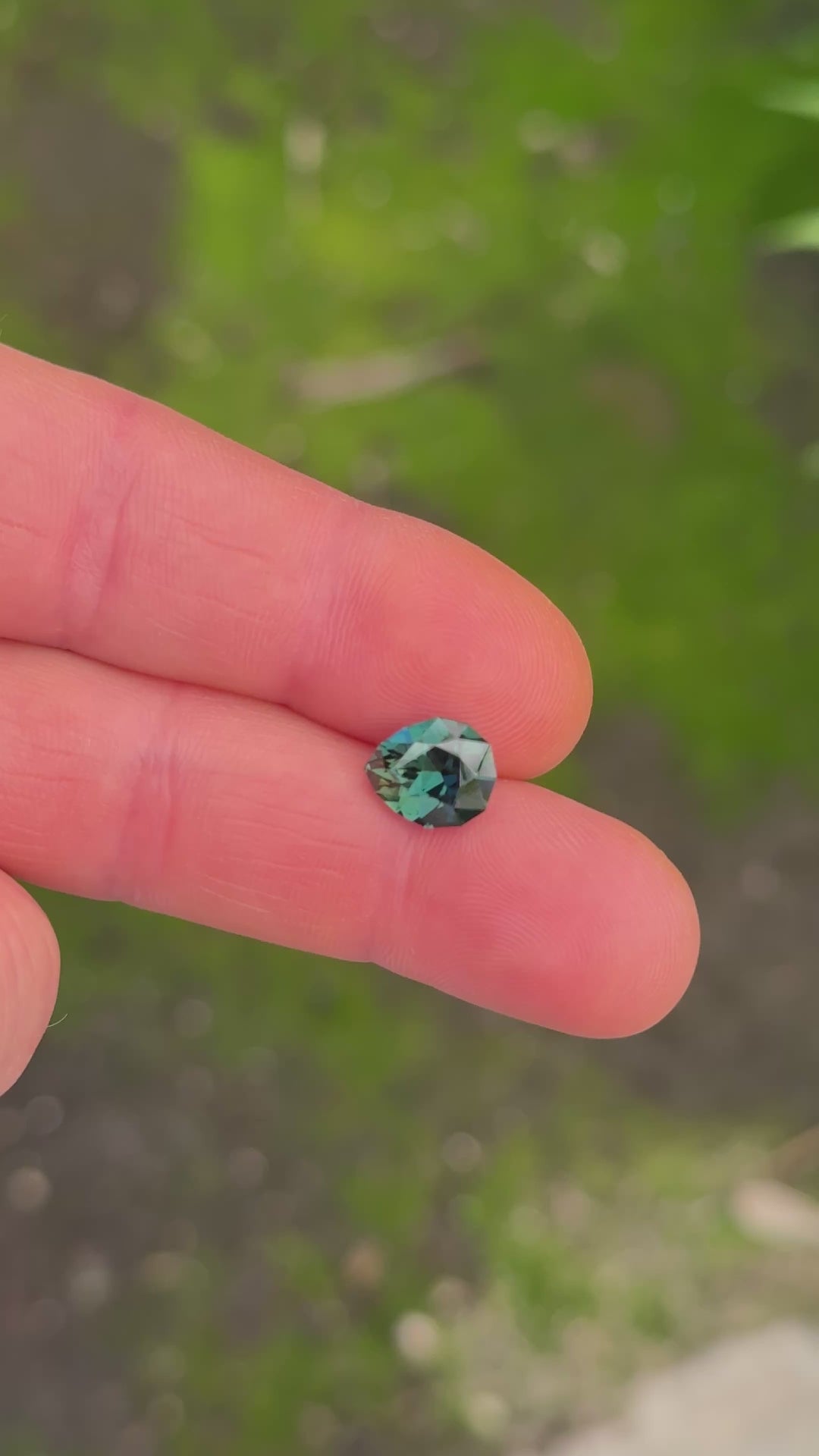 4.15CT Sapphire: Deep Teal Blue Green Precision Custom Geo Pear Mixed Cut
