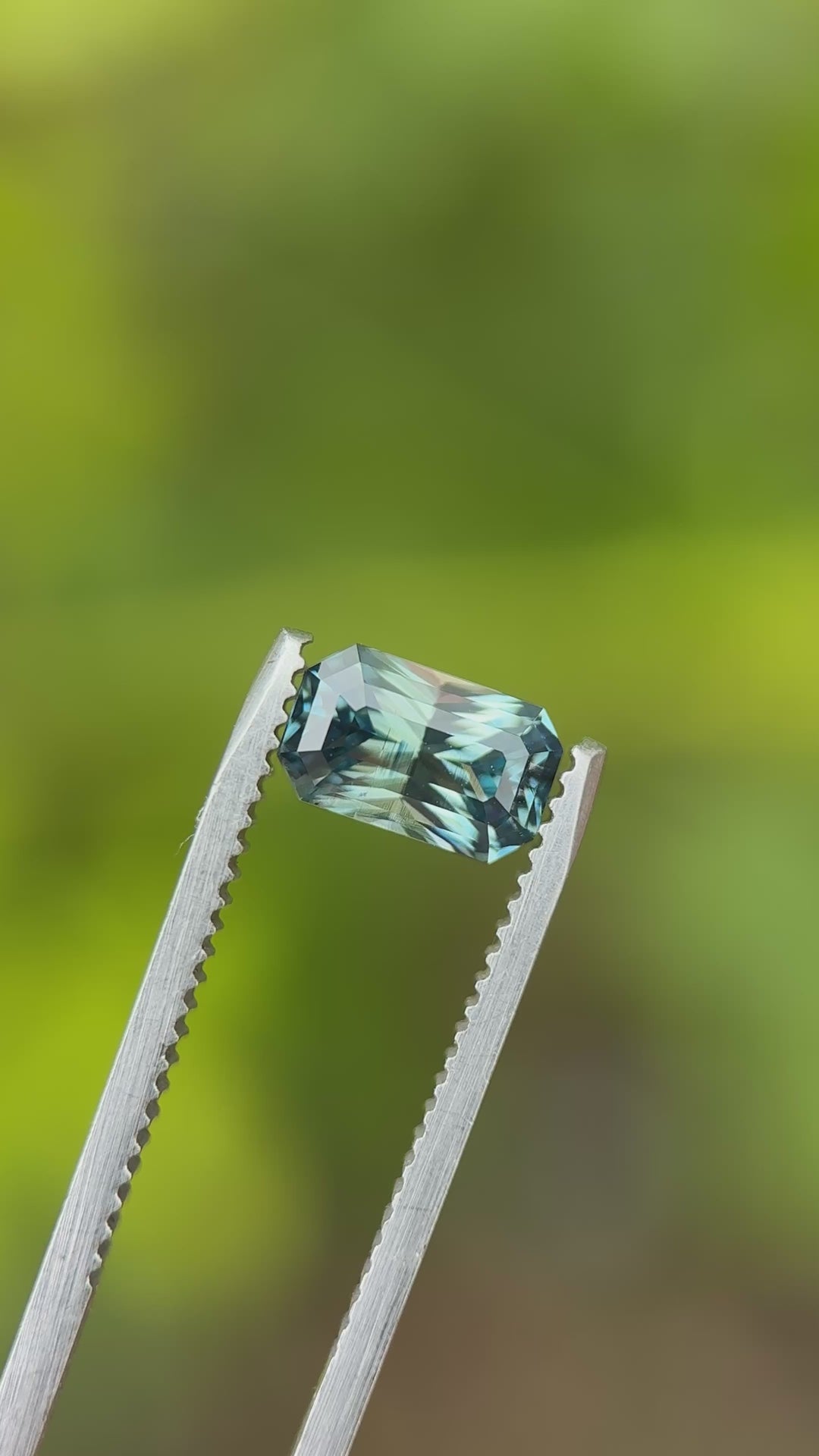 2.28CT Sapphire: Teal Blue Green Precision Elongated Radiant Cut