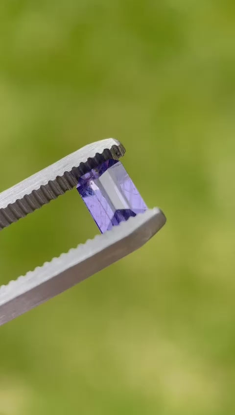 1.37CT Sapphire: Purple Custom Modified Convex Emerald Cut