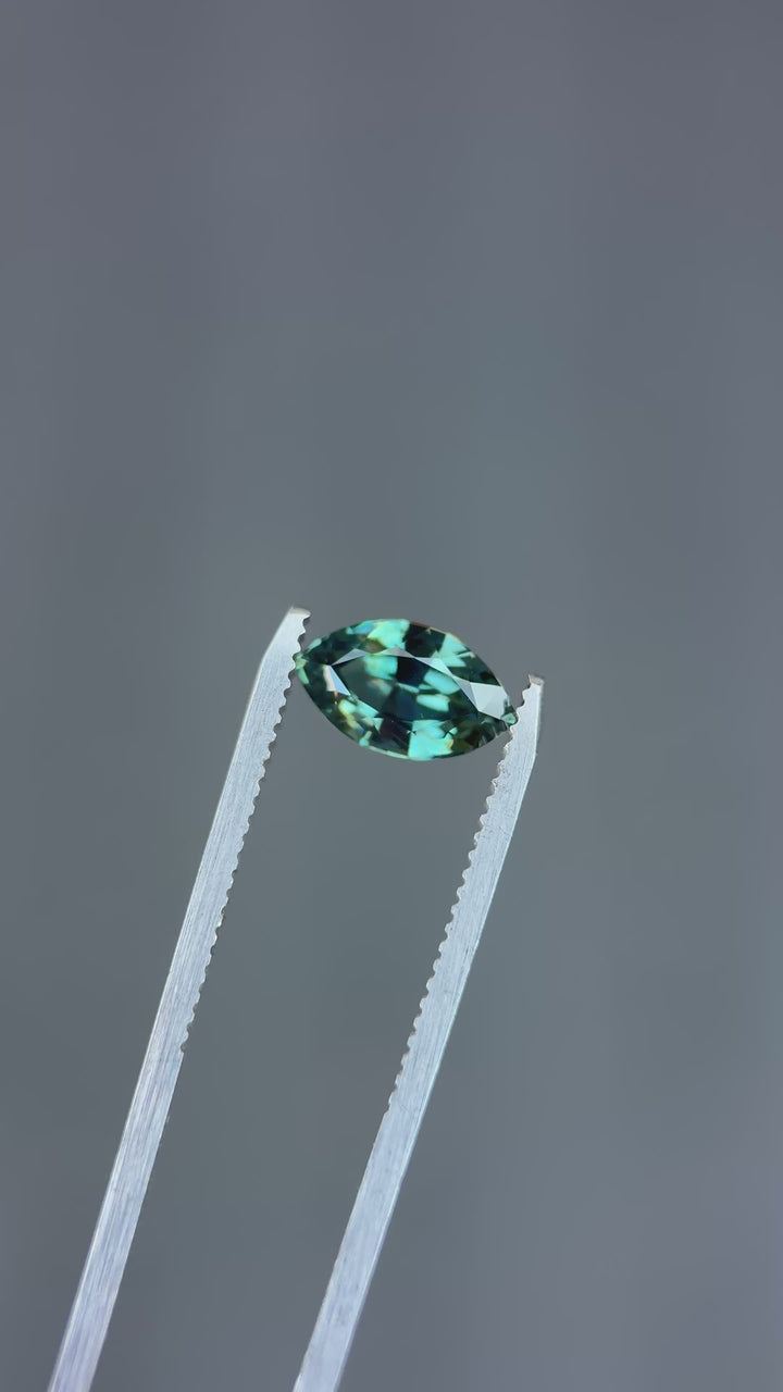 2.46CT Sapphire: Deep Teal Blue Green Marquise Mix Cut