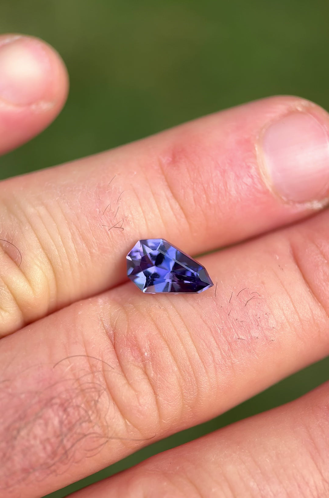 2.47CT Tanzanite: Slightly Teal Greenish Blue Purple Mermaid Custom Shield Mixed Cut