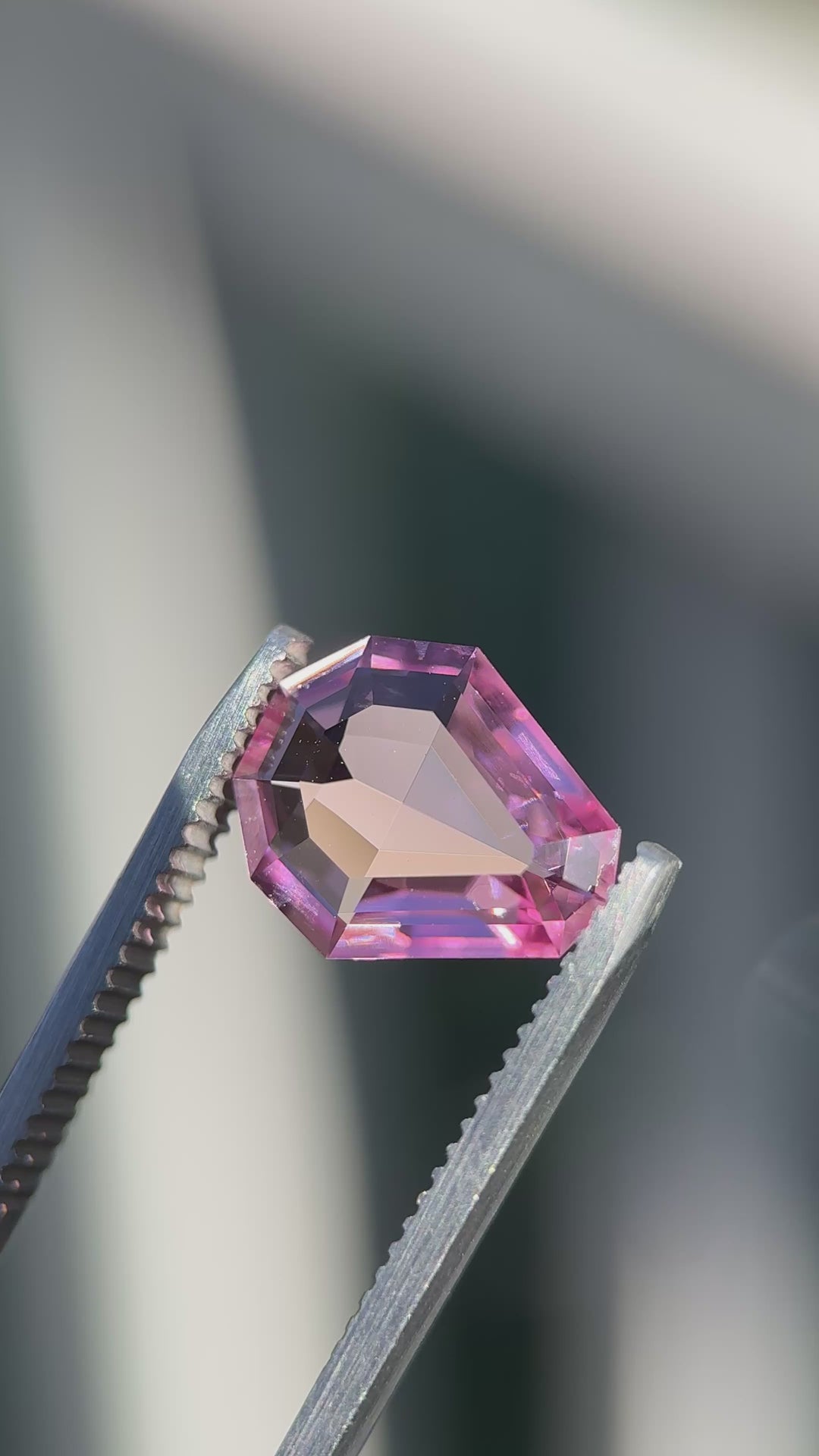 3.87 Spinel: Vivid Pink Custom Shield Step Cut Tweezer Video