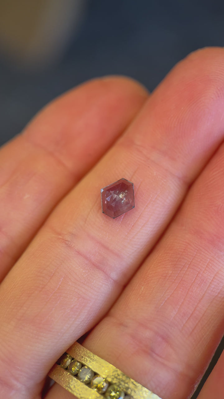 1.20CT Sapphire: Bluish Purple Geometric Hexagon Step cut