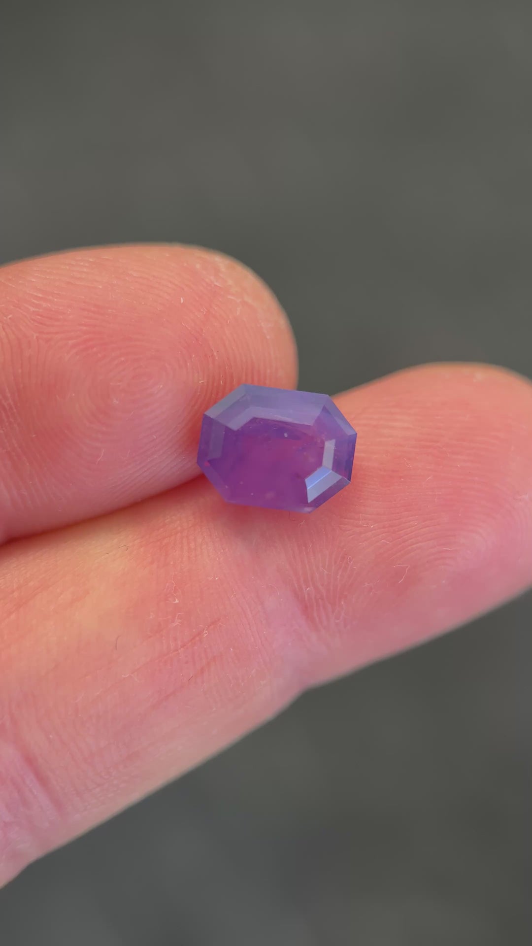 4.13CT Sapphire: Opalescent Purple Pink Antique Emerald Cut