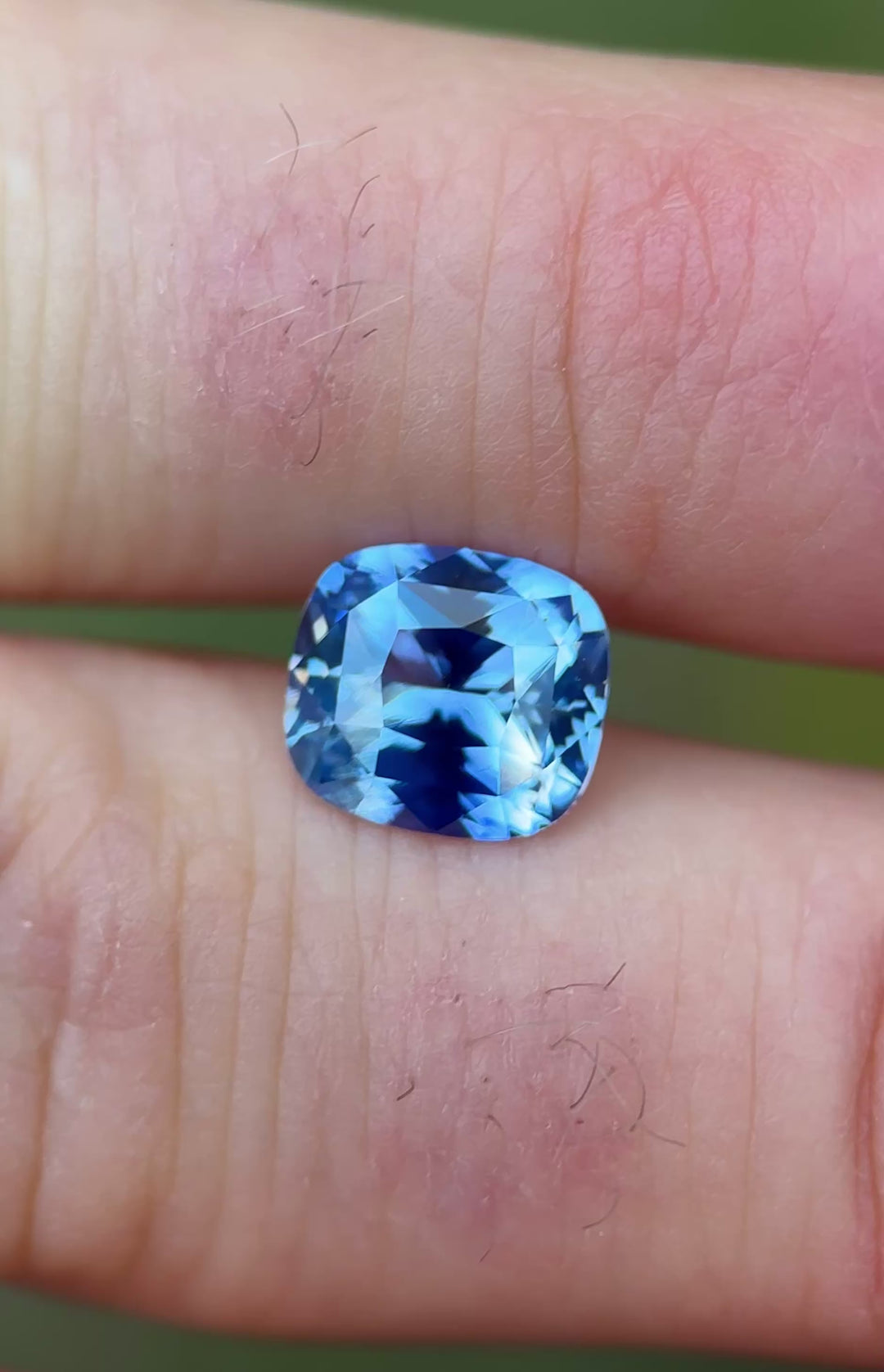 3.56CT Sapphire: Gradient Cornflower Blue Precision Elongated Cushion Mixed Cut