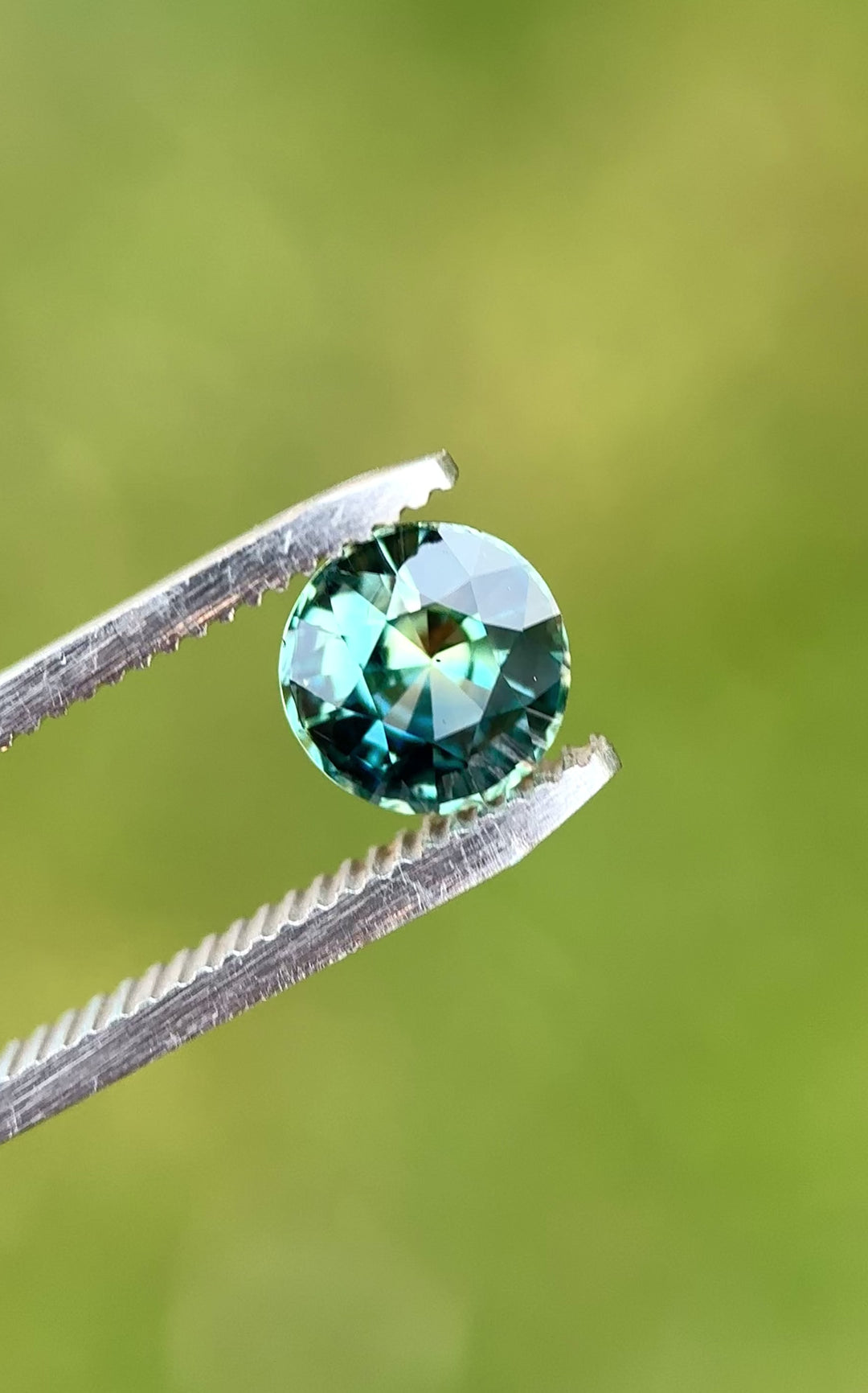 2.07CT Sapphire: Yellow Teal Blue Green Parti Round Brilliant Mixed Cut