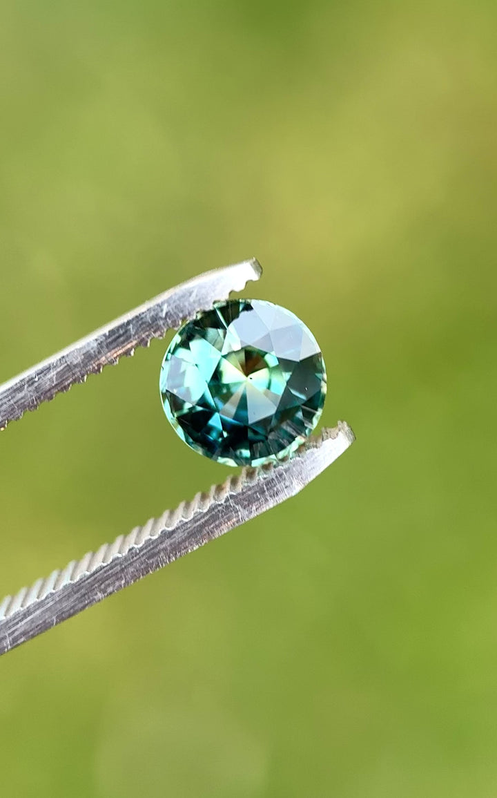 2.07CT Sapphire: Yellow Teal Blue Green Parti Round Brilliant Mixed Cut