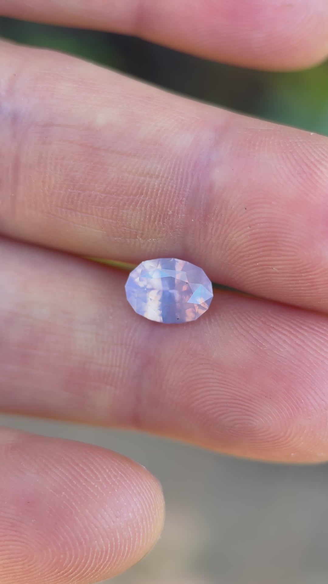 2.58CT Sapphire: Opalescent Pinkish Purple Lavender Precision Custom Oval Brilliant Cut