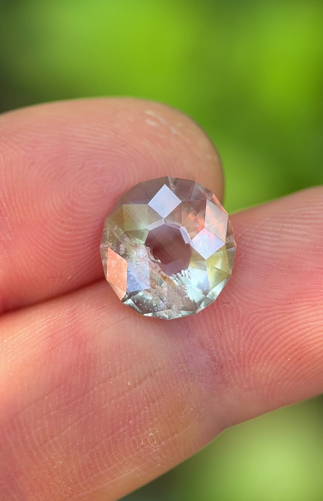 6.38CT Sapphire: Color Changing Antique Style Custom Round Mixed Cut With Open Cutlet